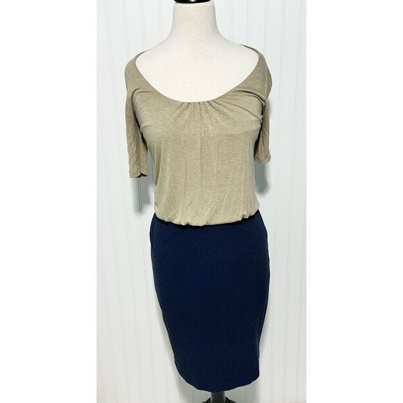 Boden Dresses & Skirts - Boden Women's Scoop Neckline Sheath Dress Beige Navy Blue Two-Tone Size‎ 8